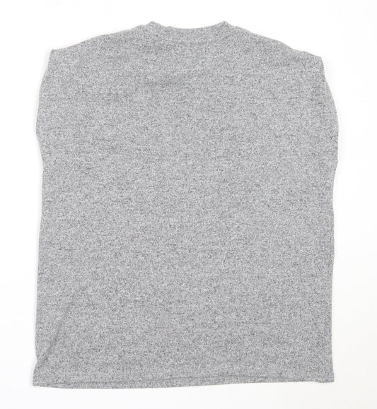 Jeff & Co Womens Grey Polyester Basic T-Shirt Size 10 Round Neck