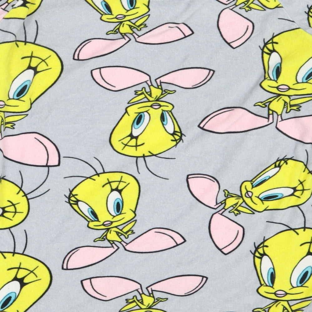 Primark Womens Grey Solid Polyester Top Pyjama Top Size XS - Looney Tunes