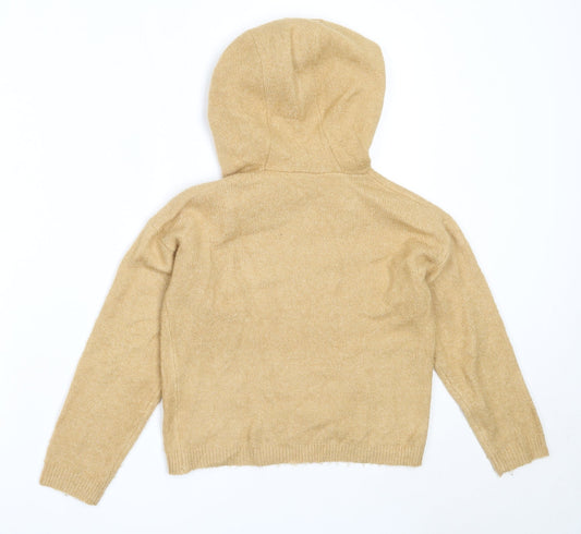 TU Girls Beige Acrylic Pullover Hoodie Size 8 Years