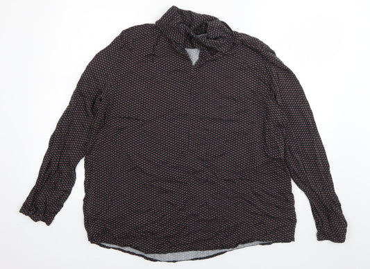 Espirit Womens Grey Polka Dot Viscose Basic Blouse Size 18 Roll Neck