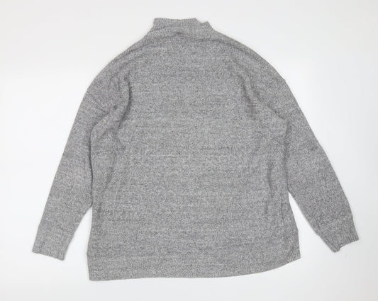 New Look Womens Grey Round Neck Viscose Pullover Jumper Size M