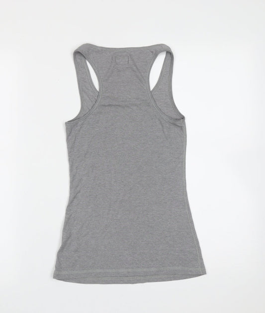 Jack Wills Womens Grey Cotton Basic Tank Size 6 Round Neck