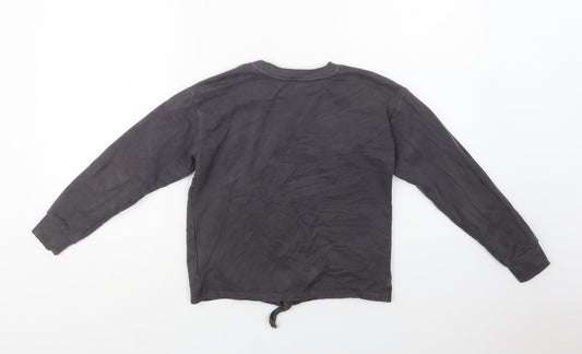 George Girls Grey Cotton Pullover Sweatshirt Size 8-9 Years - Rainbow