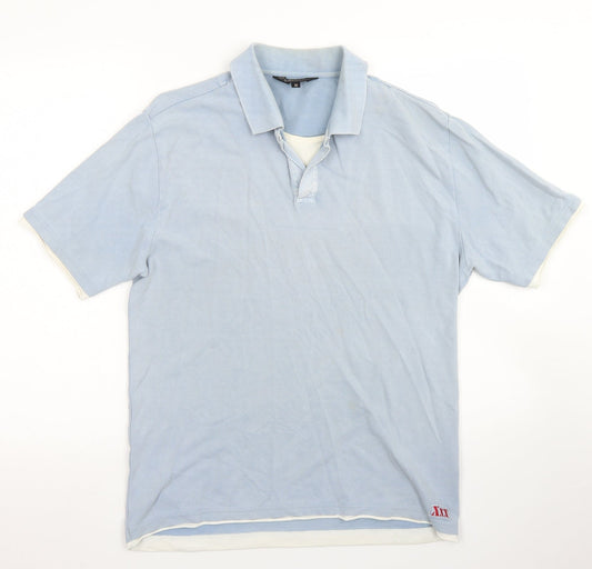 Lakeland Mens Blue Cotton Polo Size M Collared