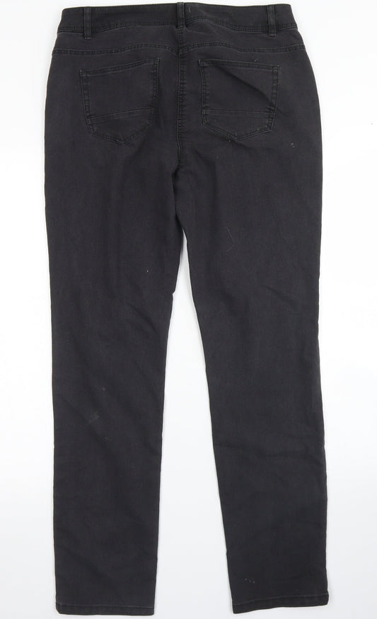 BAF Womens Black Cotton Skinny Jeans Size 12 L30 in Regular Button