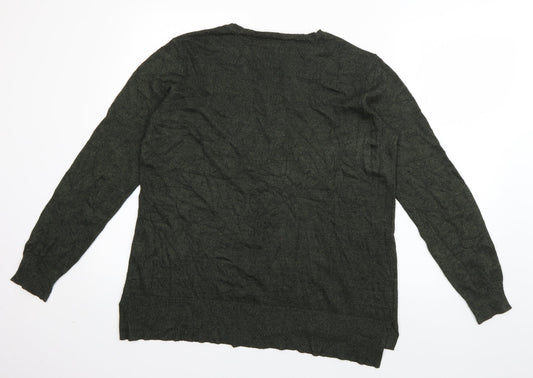 anko Womens Green Round Neck Viscose Pullover Jumper Size 10