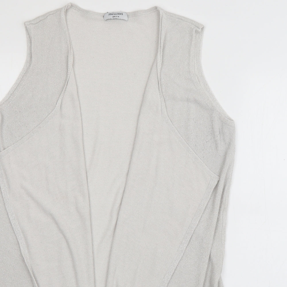 JD Williams Womens White V-Neck Viscose Cardigan Jumper Size 16