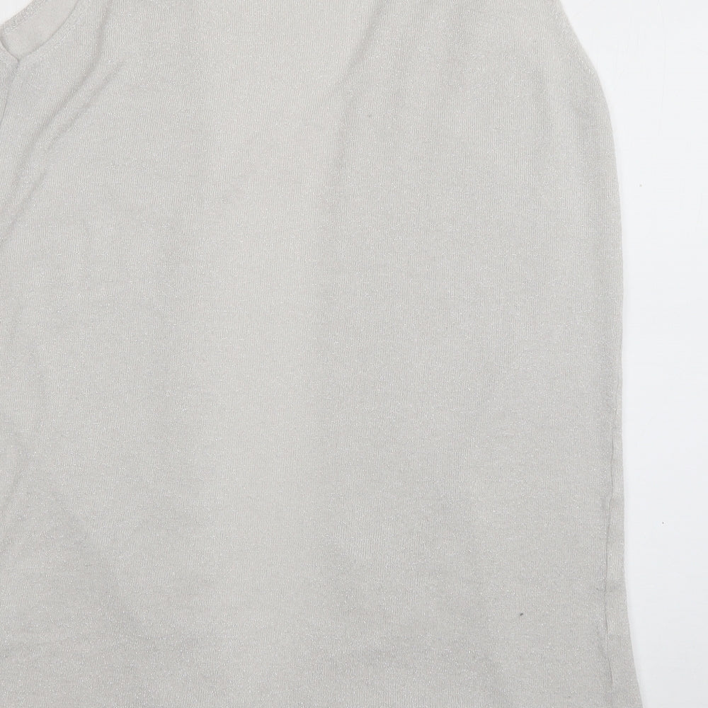 JD Williams Womens White V-Neck Viscose Cardigan Jumper Size 16