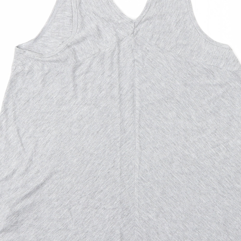Gap Womens Grey Viscose Basic Tank Size M V-Neck