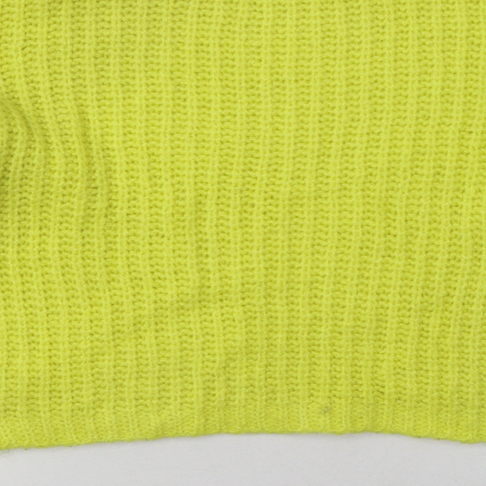 Stradivarius Womens Yellow Acrylic Pullover Sweatshirt Size S Pullover