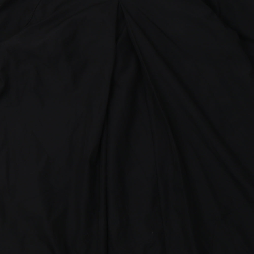 Dennis Basso Womens Black Overcoat Coat Size XS Button