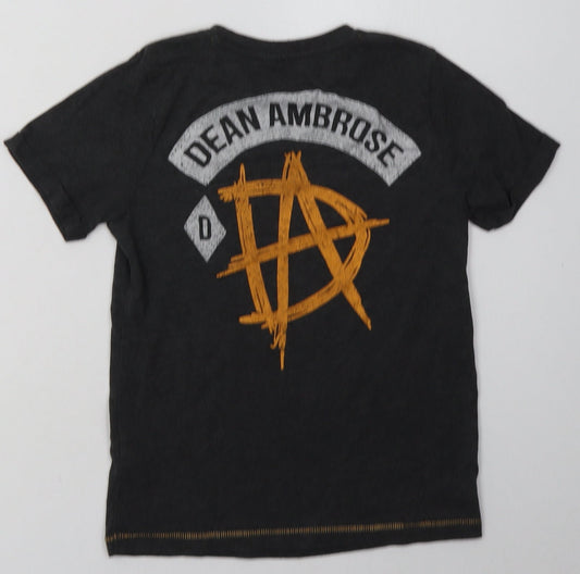 F&F Boys Grey Polyester Basic T-Shirt Size 7-8 Years Crew Neck Pullover - dean ambrose