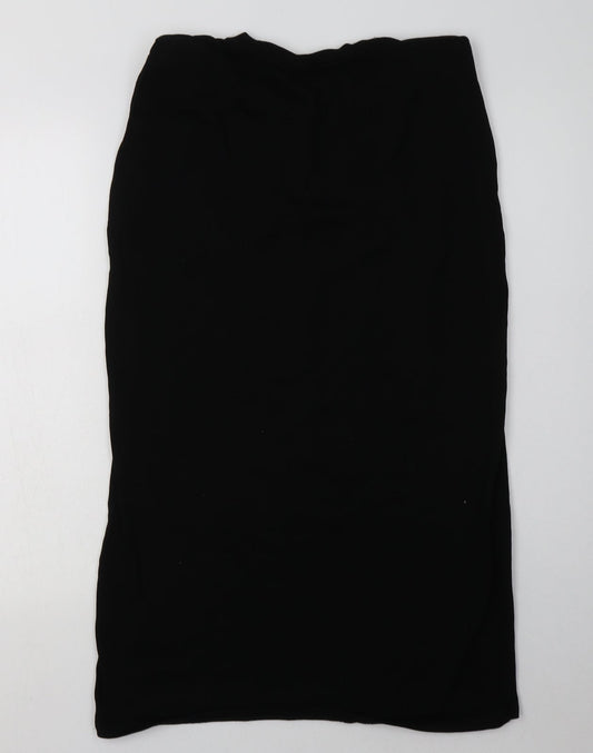 Zara Womens Black Cotton Tank Dress Size M Crew Neck Pullover