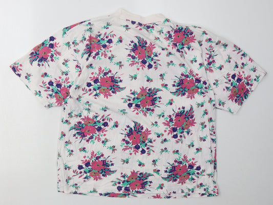Casual Woman Womens Pink Floral Cotton Basic T-Shirt Size 12 Halter