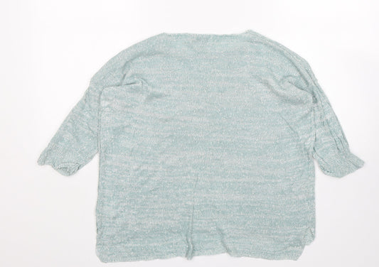 Papaya Womens Green Round Neck Viscose Pullover Jumper Size 12