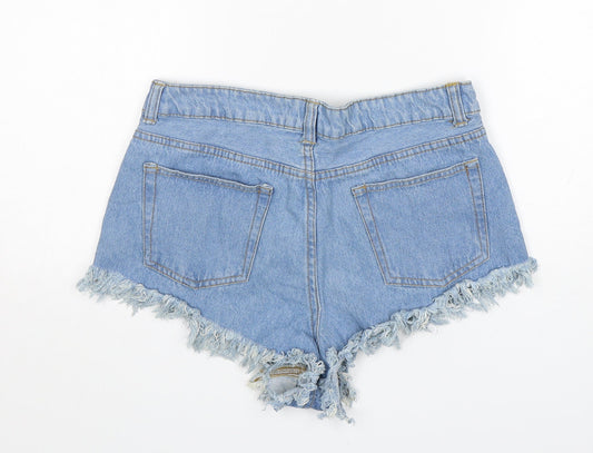 Portobello punk Womens Blue Cotton Cut-Off Shorts Size 12 L3 in Regular