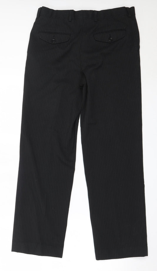 Burton Mens Black Polyester Trousers Size 34 in L30 in Regular