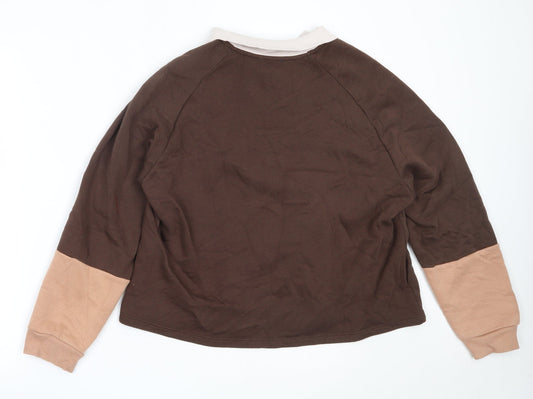 Primark Womens Brown Cotton Pullover Sweatshirt Size S