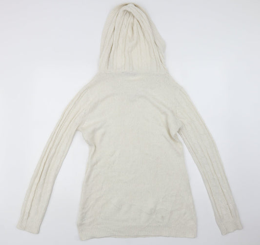 Select Womens Ivory V-Neck Acrylic Pullover Jumper Size 16