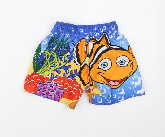 Ocean Company Boys Multicoloured Geometric Polyester Bermuda Shorts Size 2 Years Regular Drawstring