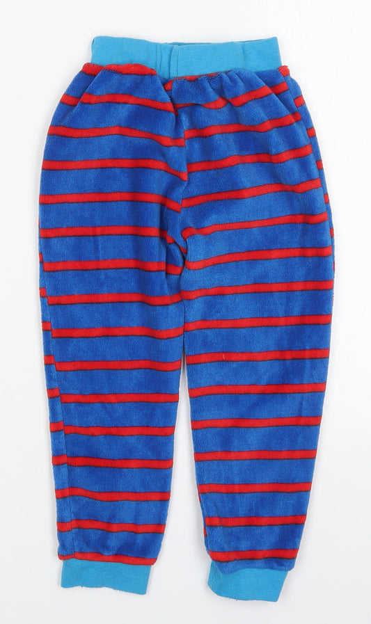 TJ Morris Boys Blue Striped Polyester Sweatpants Trousers Size 5-6 Years Regular - Red Pyjama Pants