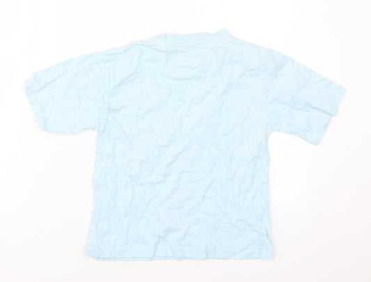 Rebel Boys Blue Cotton Basic T-Shirt Size 4-5 Years Crew Neck Pullover