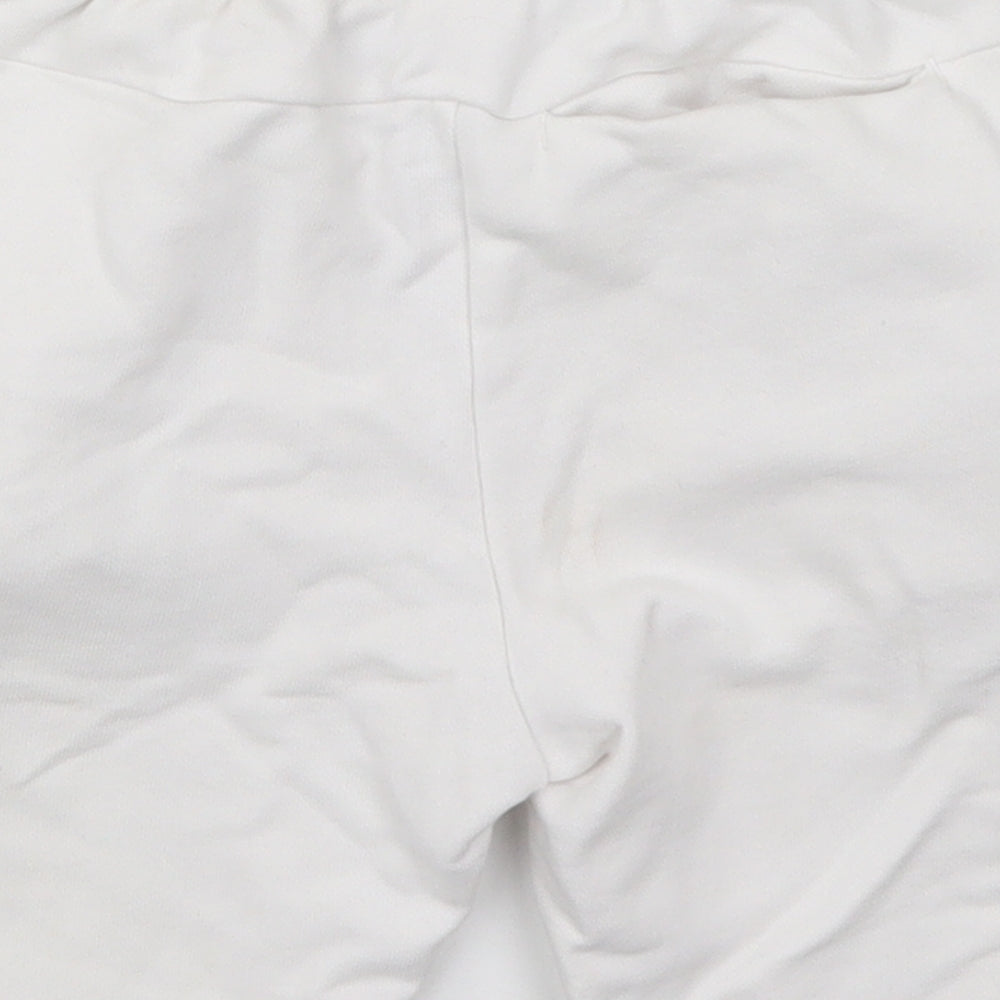NEXT Boys White Cotton Sweat Shorts Size 6 Years Regular Drawstring