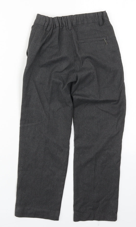 Marks and Spencer Boys Grey Viscose Dress Pants Trousers Size 6-7 Years Regular Hook & Eye