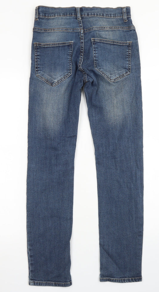 Denim Co Mens Blue Cotton Skinny Jeans Size 28 in L30 in Regular Button