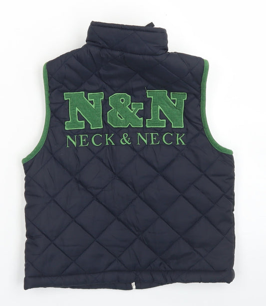 Neck & Neck Boys Blue Gilet Coat Size S Zip
