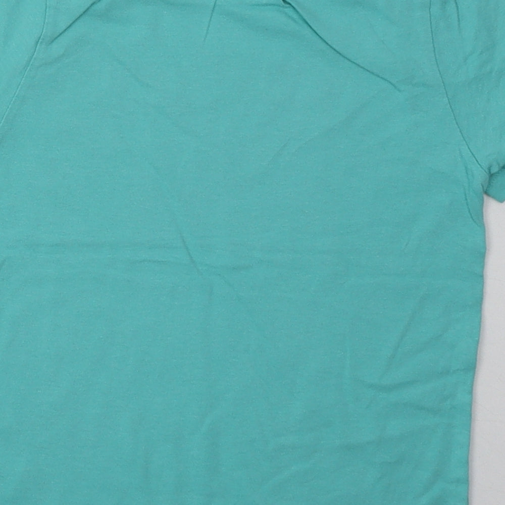Primark Girls Green Cotton Basic T-Shirt Size 3-4 Years Crew Neck Pullover - Good Vibes