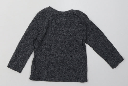 Primark Boys Grey Cotton Basic Casual Size 9-12 Months Crew Neck Pullover