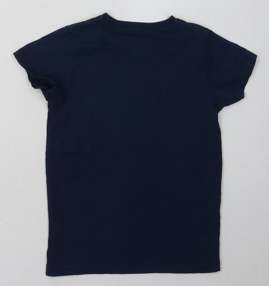 Matalan Boys Blue Cotton Basic T-Shirt Size 6 Years Crew Neck Pullover