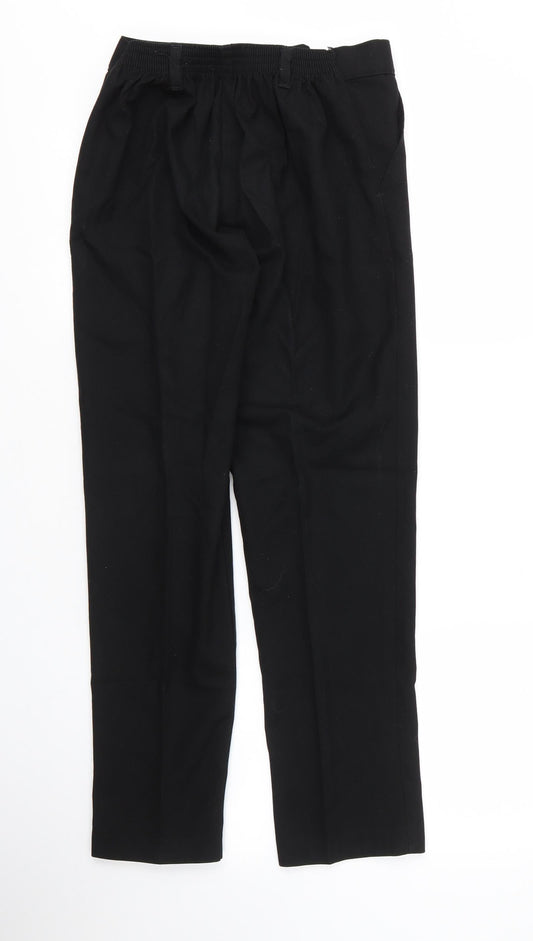 Preworn Boys Black Viscose Capri Trousers Size L L26 in Regular Zip