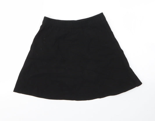 George Girls Black Viscose A-Line Skirt Size 6 Years Regular