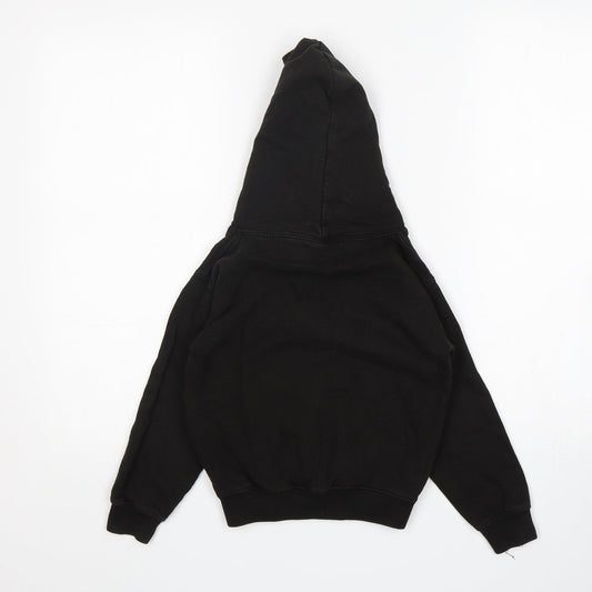 Awdis Boys Black Cotton Pullover Hoodie Size 5-6 Years - Zac
