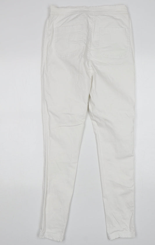 Red Chilli Womens White Cotton Skinny Jeans Size 12 L28 in Regular