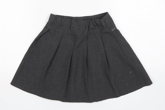 TU Girls Grey Polyester Pleated Skirt Size 4 Years Regular