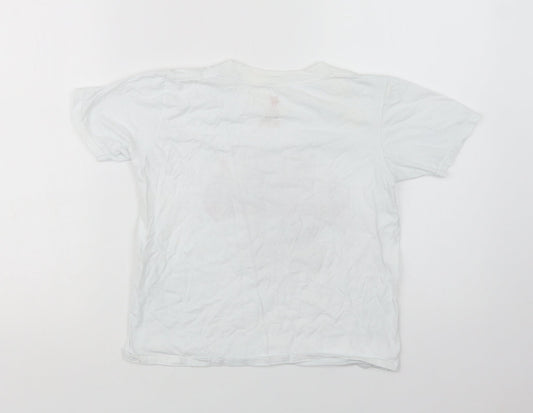 L.F.C. Boys White Cotton Basic T-Shirt Size 9-10 Years Crew Neck - Liverpool FC