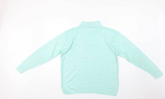 Isabelle Womens Green Mock Neck Acrylic Pullover Jumper Size M