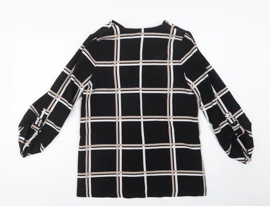 Primark Womens Black Check Overcoat Blazer Size 10