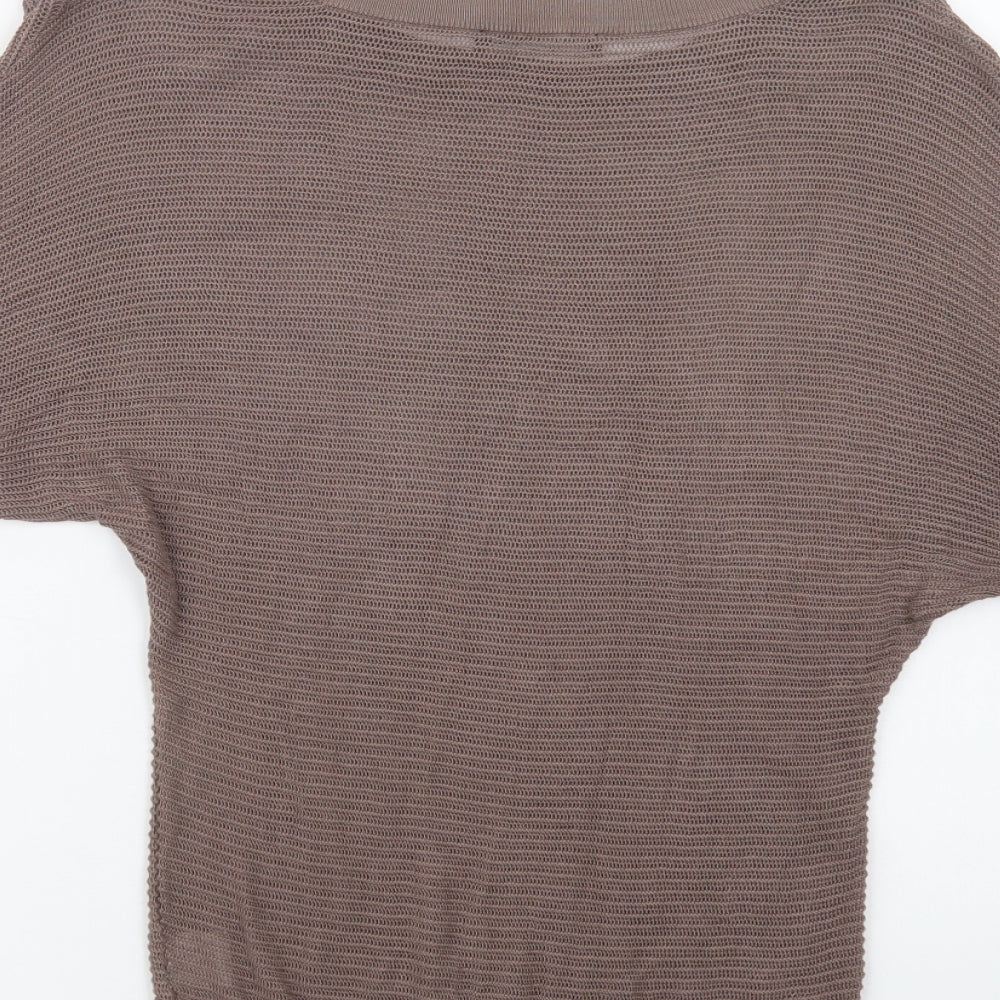 Select Womens Brown Round Neck Viscose Pullover Jumper Size 12
