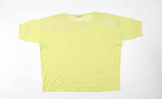 Love Yours Womens Yellow Crew Neck Viscose Pullover Jumper Size 26
