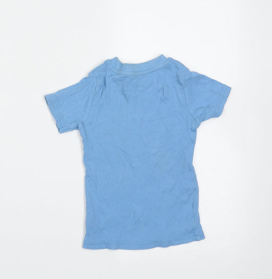 NEXT Girls Blue Cotton Basic T-Shirt Size 2-3 Years Round Neck