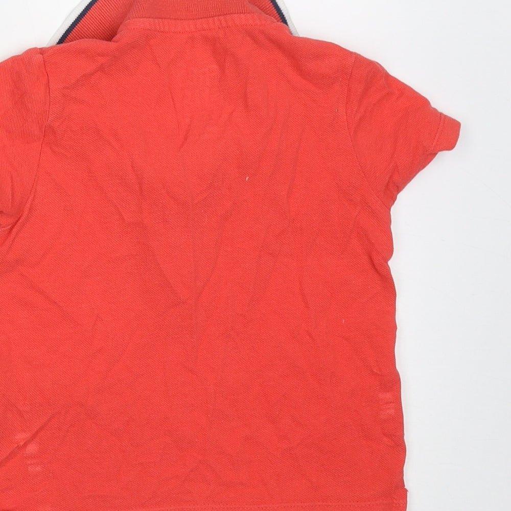 fred & Flo Baby Orange Cotton Basic Polo Size 12-18 Months Collared