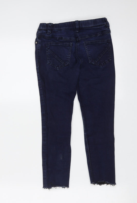 NEXT Girls Blue Cotton Jegging Jeans Size 9 Months Regular - distressed