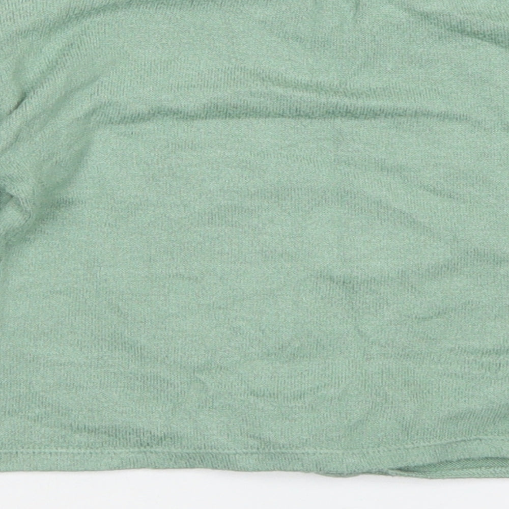 TU Girls Green Viscose Cropped T-Shirt Size 6 Years Crew Neck - Tie Front