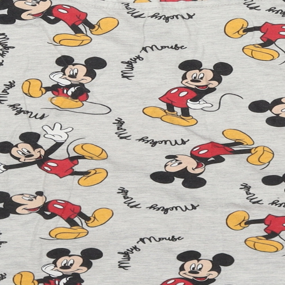 Primark Womens Grey Solid Cotton Top Pyjama Top Size 12 - Mickey Mouse