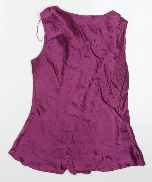 Berkertex Womens Purple Acetate Basic Tank Size 14 Cowl Neck