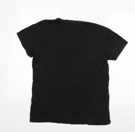 Jevasan Boys Black Cotton Basic T-Shirt Size M Round Neck Pullover